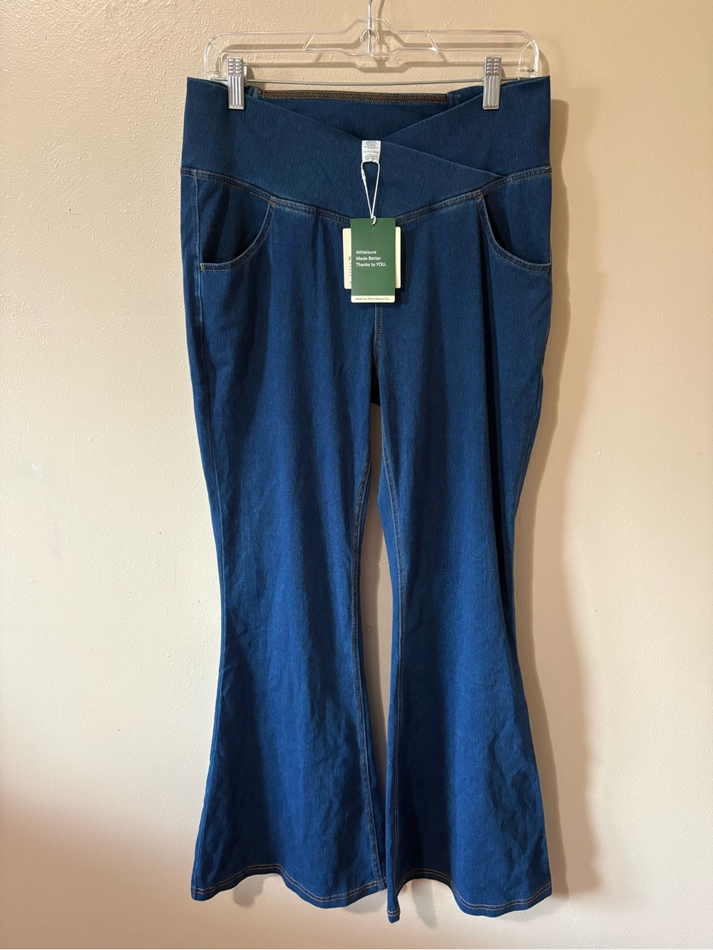 Halara Flex High Waisted Crossover Casual Flare Jeans Womens size Large NWT!!!